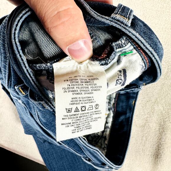 Pilcro and the Letterpress Jeans Women 25P 28x24 Straight Dark Wash Raw Hem - Picture 7 of 12